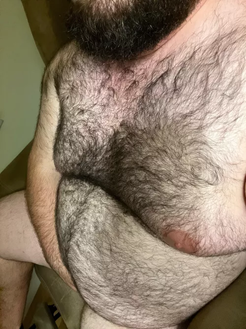 Got to hold him in check to not distract from how furry I am. Can you imagine how good the skin on skin would feel? by Sweet_tea991