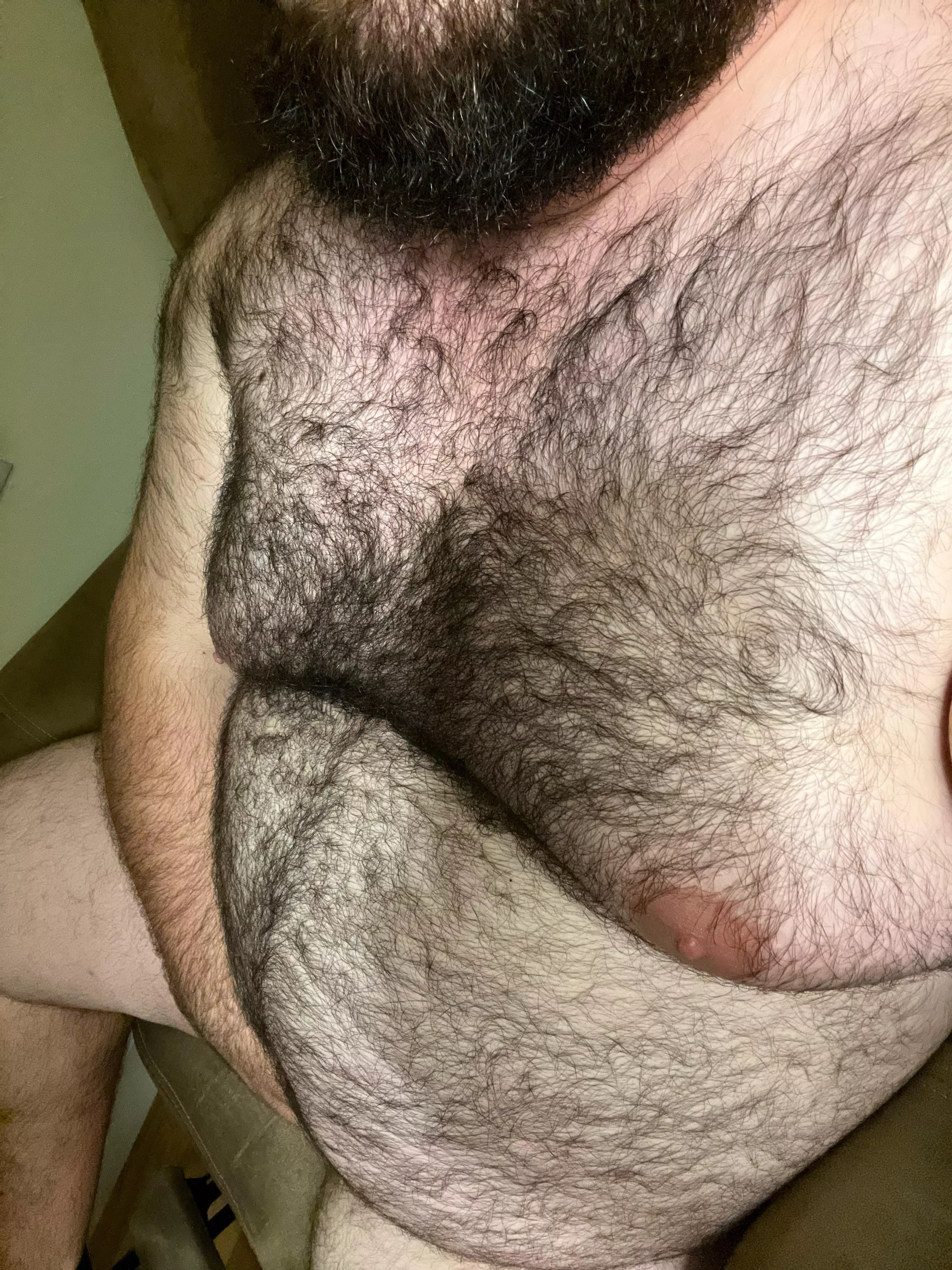 Got to hold him in check to not distract from how furry I am. Can you imagine how good the skin on skin would feel? posted by Sweet_tea991