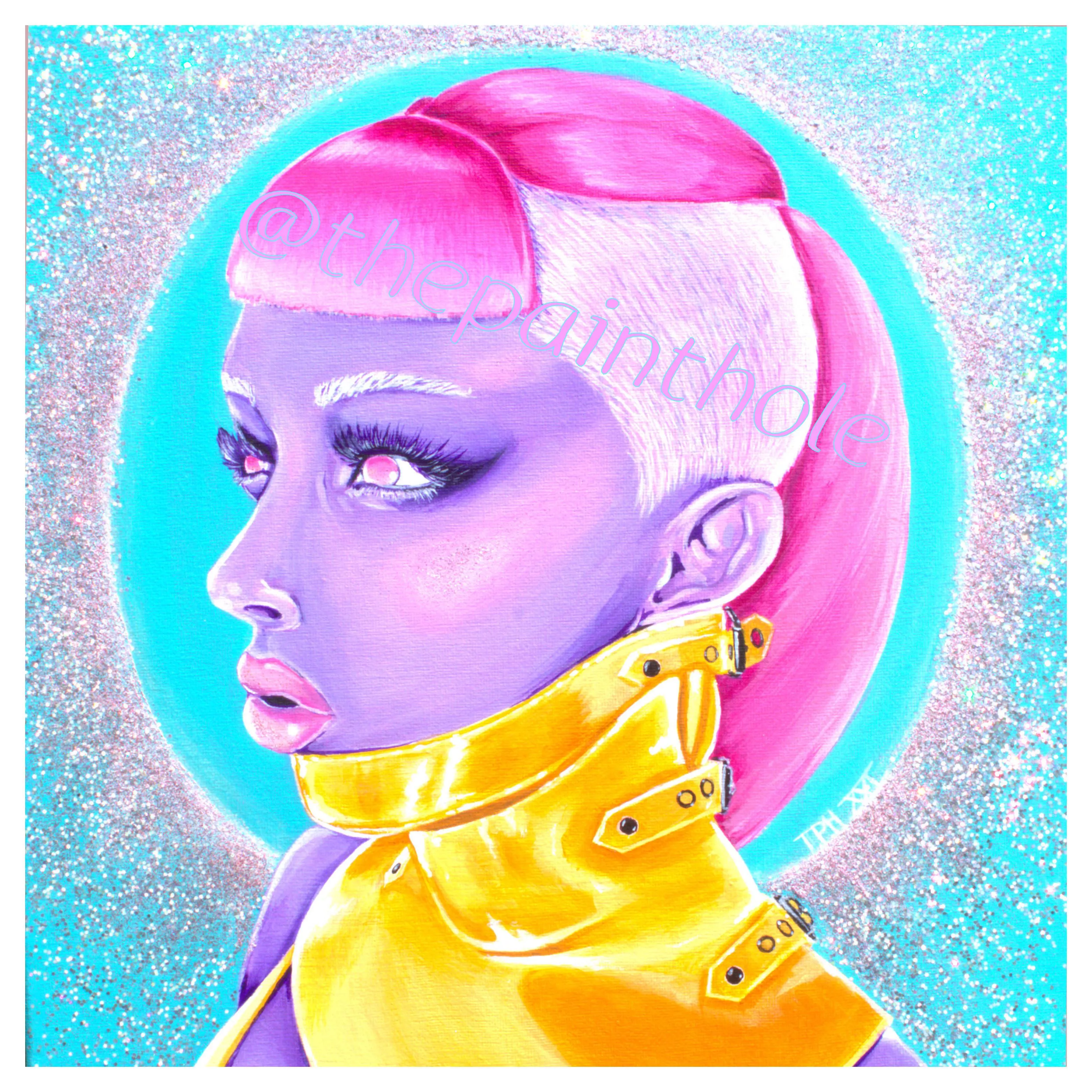 I tried glitter for the first time on this one and I loved it. Latex posture collar. In hindsight yellow is a hard colour to work with. posted by Omphidian