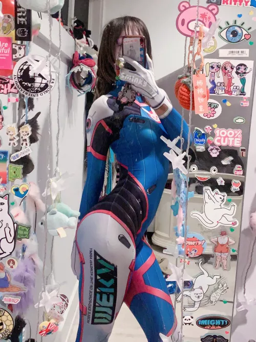 i’m excited to cosplay dva in her suit💗 (all my socials in bio) by sminkyzzz