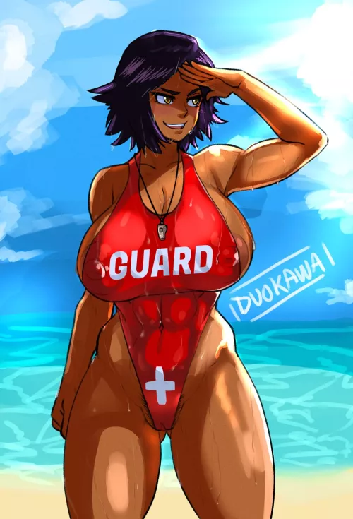 Life Guard Yoruichi (Duo Kawa) [Bleach] by sequence_string