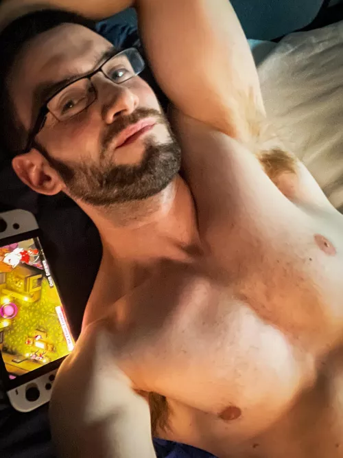 Playing video games tonight 🥰 by bakutaru