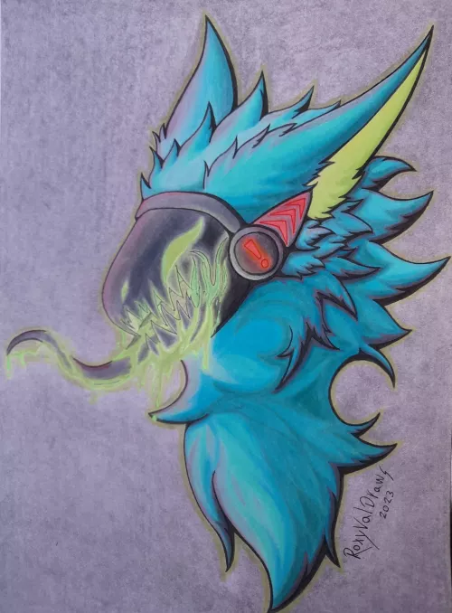 Toxic Protogen OC! | Art by me by roxyvaldraws