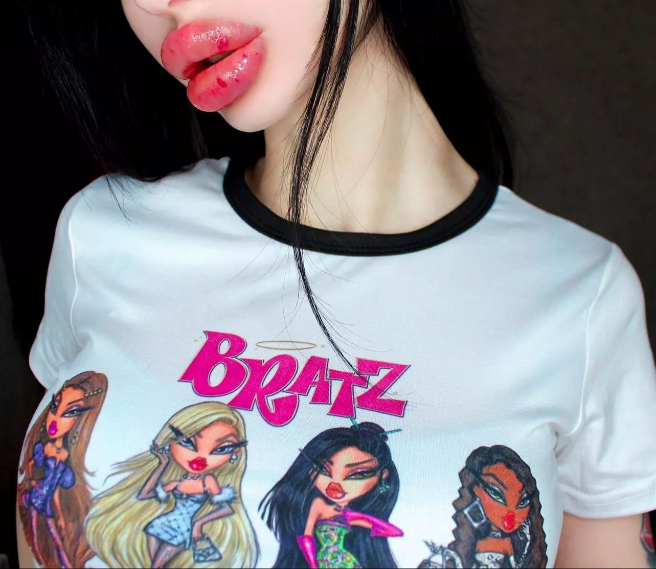 Big lips after injection, perfect lip volume and favorite T-shirt posted by Allison_Jae