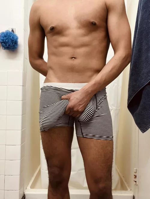 Do these stripes make my Cock look HUGE? by Hunggothboy