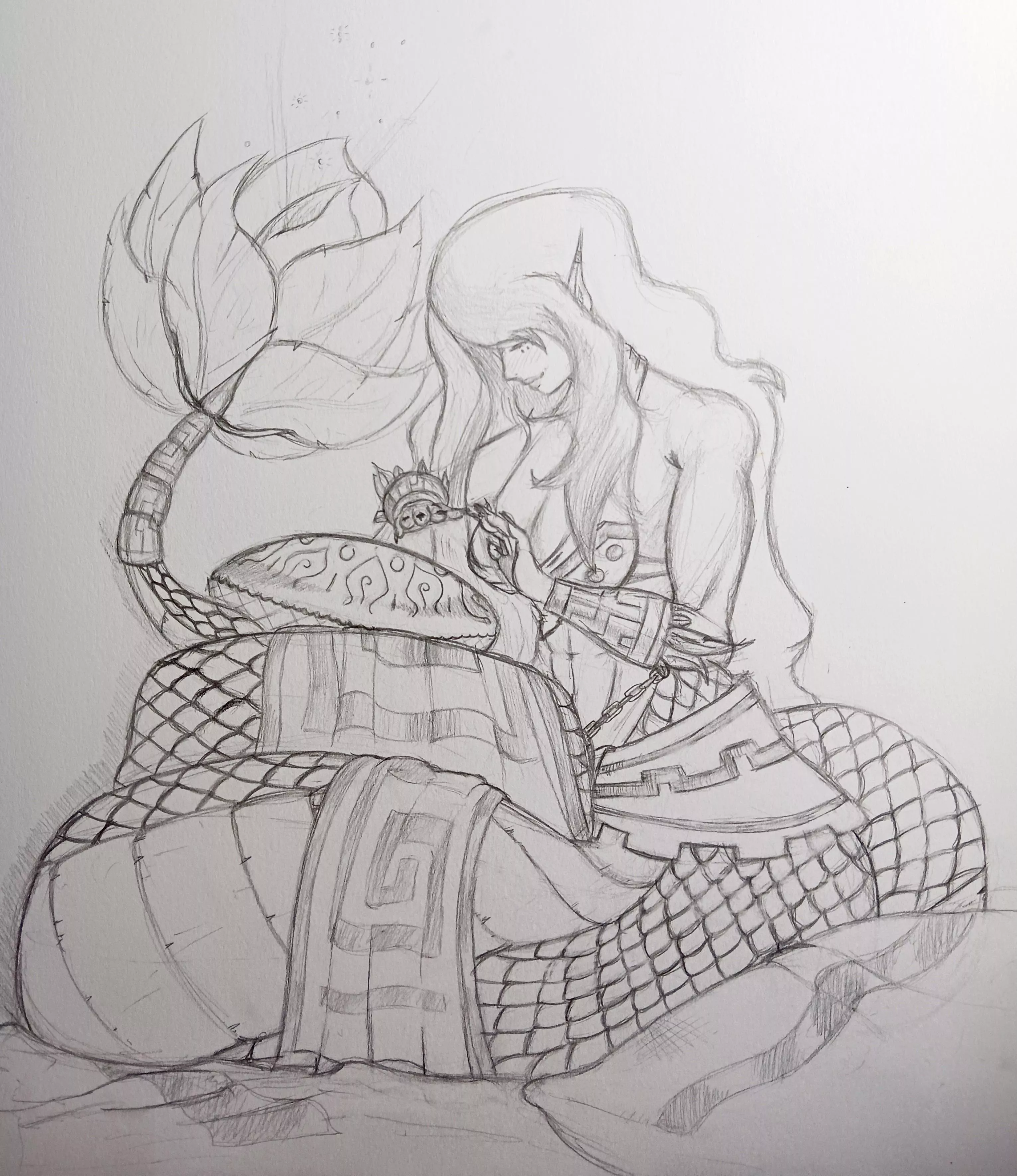 Done! now.... the hardest part coloring.... posted by dreamwalker4590