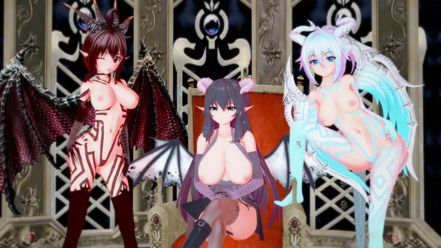 Dragon girls (OC) [Koikatsu Party] by bendthewire