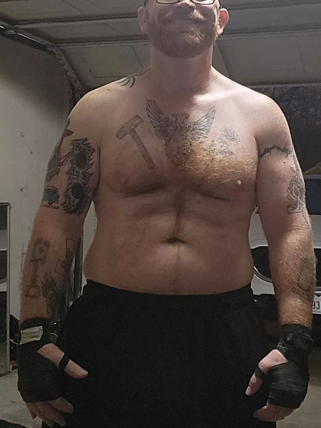 Hitting the heavy bag is a great forearm workout posted by texcentricasshole