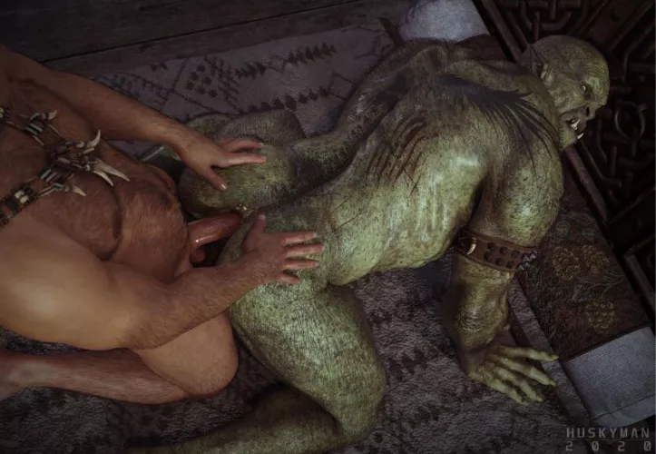 Human x Orc by huskyman by idefkawtf