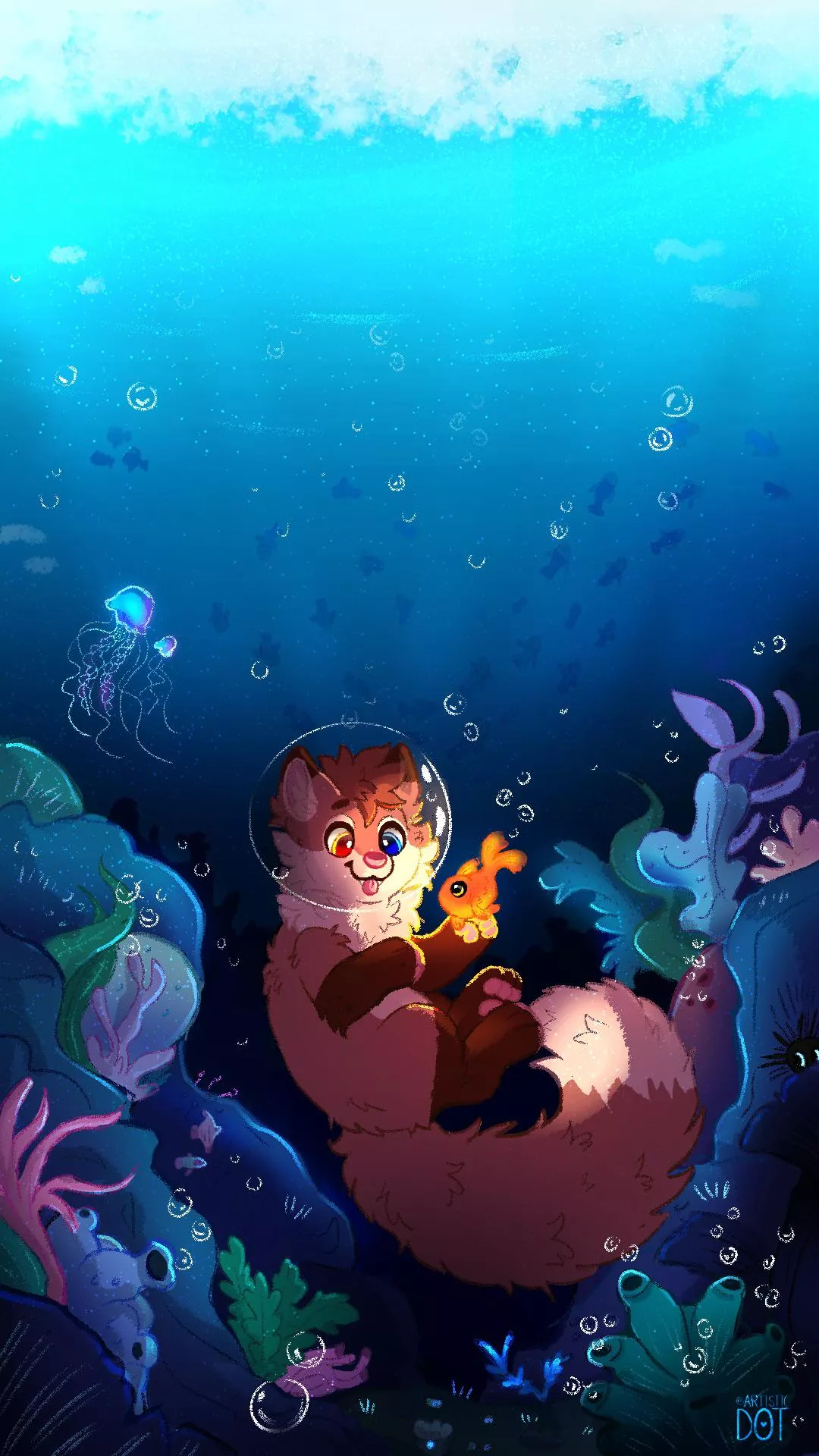 Somewhere beyond the sea!🐟(YCH) @artistic_dot on twitter! posted by artisticdotuwu
