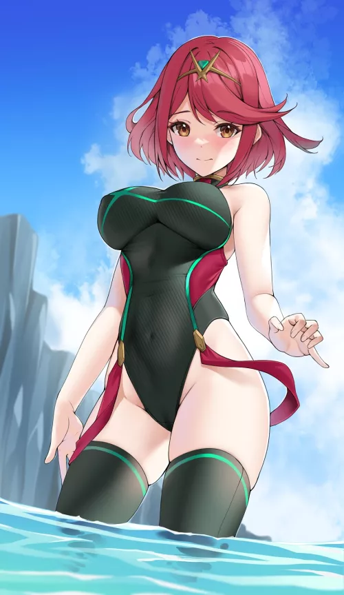 Swimsuit Pyra [Xenoblade II] by CheetahSperm18