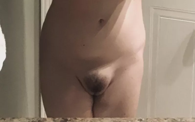 ~21, 143, 5’3~ here’s what I ended up with after shaving/trimming, not the best but I think it’s okay ;p by Important-Table1755