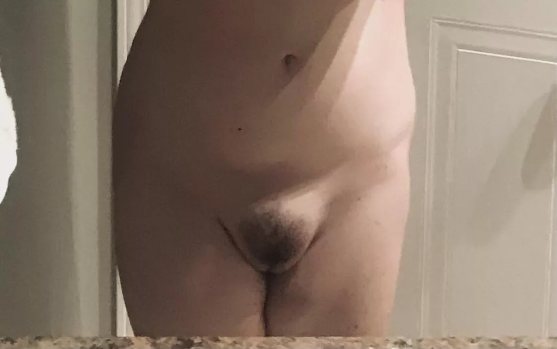 ~21, 143, 5’3~ here’s what I ended up with after shaving/trimming, not the best but I think it’s okay ;p posted by Important-Table1755