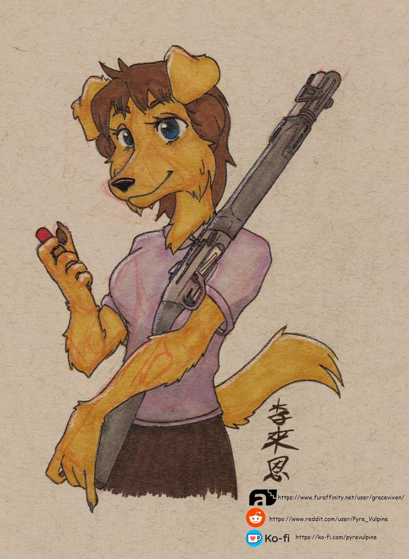 Gun Day Sunday 128! (Art By Me) posted by Pyre_Vulpine