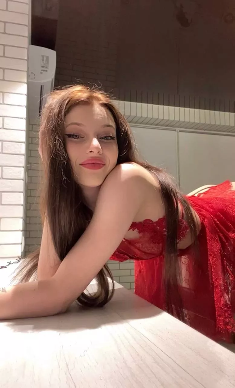 Happy girl in red lingerie posted by _sweetstrawberry