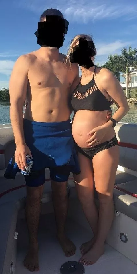 Here's me again with baby daddy. We were celebrating what was about to be our third while hubby stayed home with our first two!! 🤣🤣🤣 posted by No-Net-1322