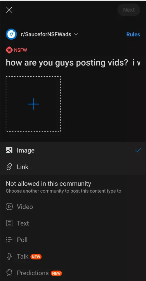 how are you guys posting vids? i want to post a video but it says its not allowed in rhis subreddit wtf by DontyWorryCupcake