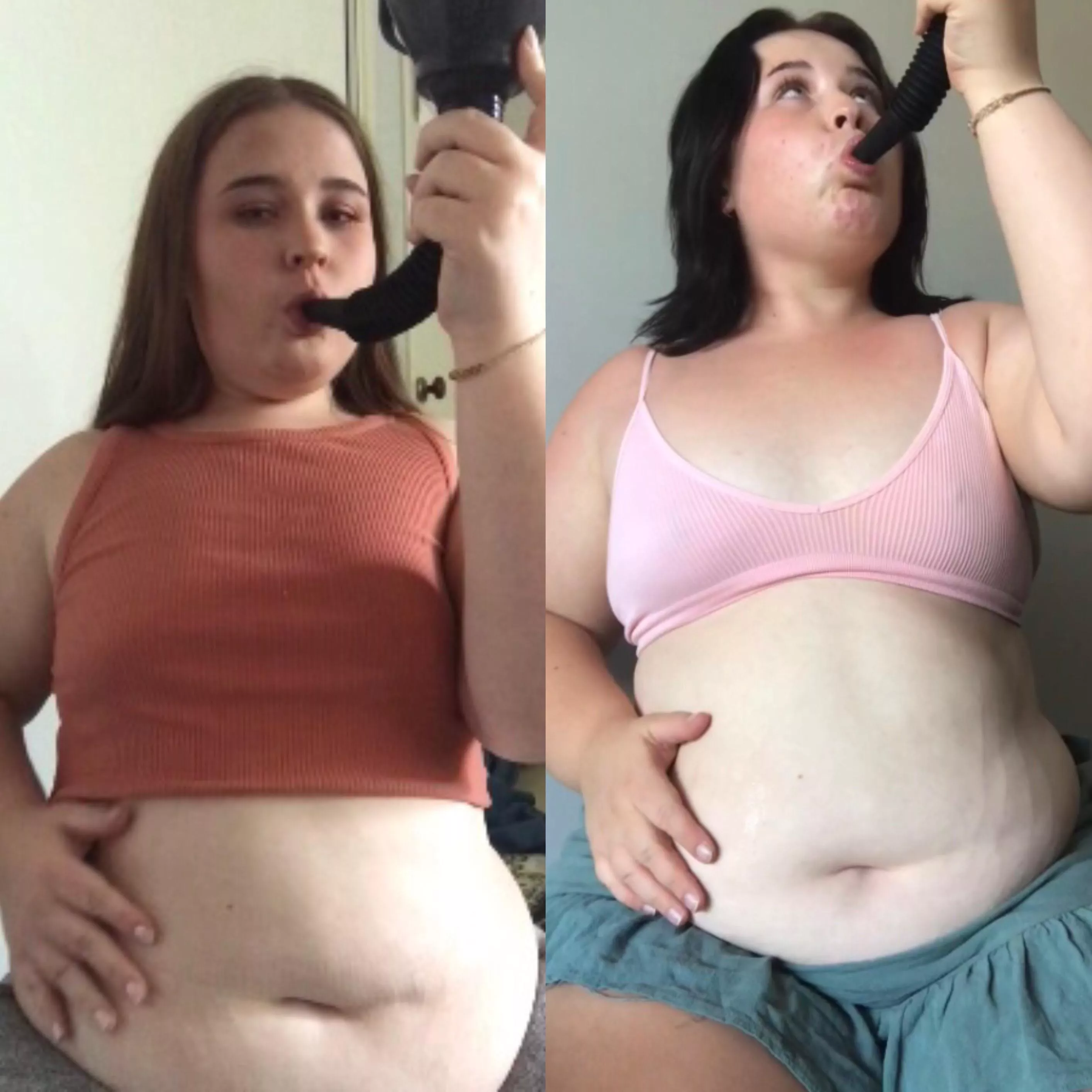 I can’t believe how much bigger I’ve become since my last funneling 😍 I guess that means they’re really paying off don’t you think? 😮‍💨🐷 posted by ThePiggyGirls