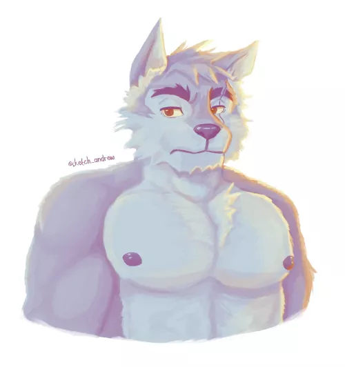 Meet Chief, the cold and brute wolf (drawing by me) by FlamingoImportant675