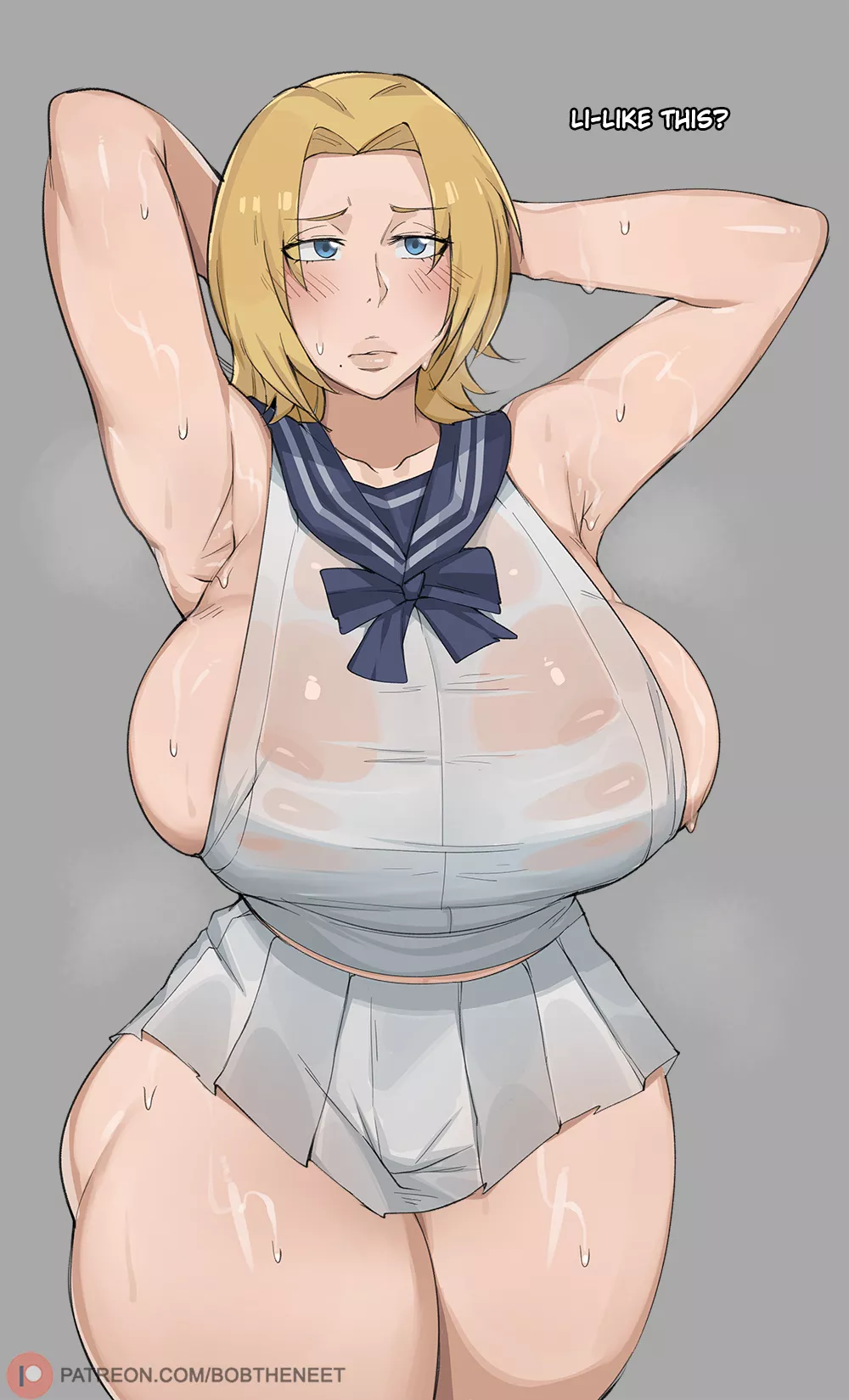 rangiku trying on a school uniform posted by Miserable_Purchase36