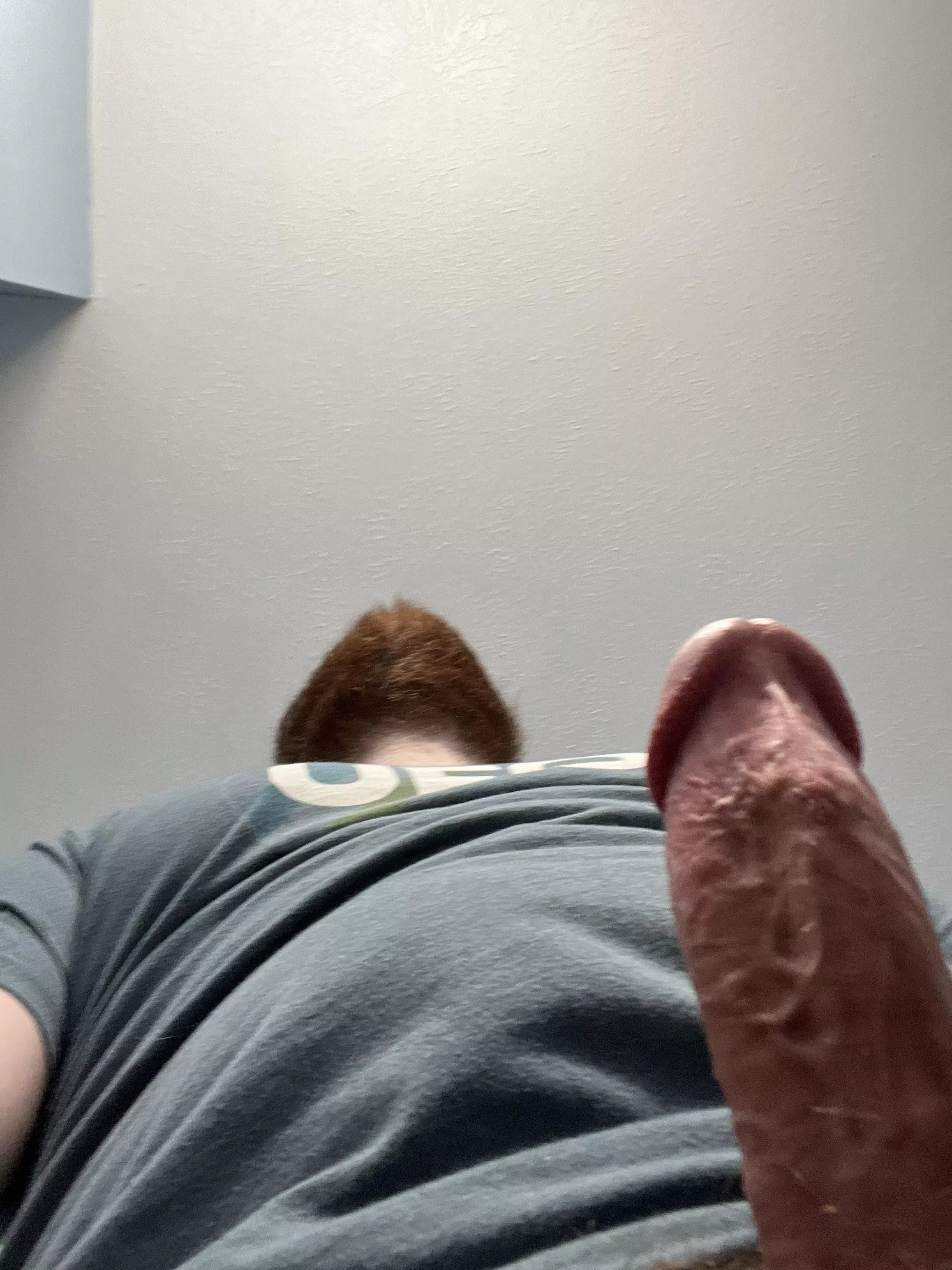 Tried for an under beard selfie, cock decided on a photo bomb posted by TheGingerbeardDadBod