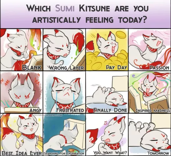 Artistically Feeling like Sumi Kitsune (Art by me) by sixthleafclover