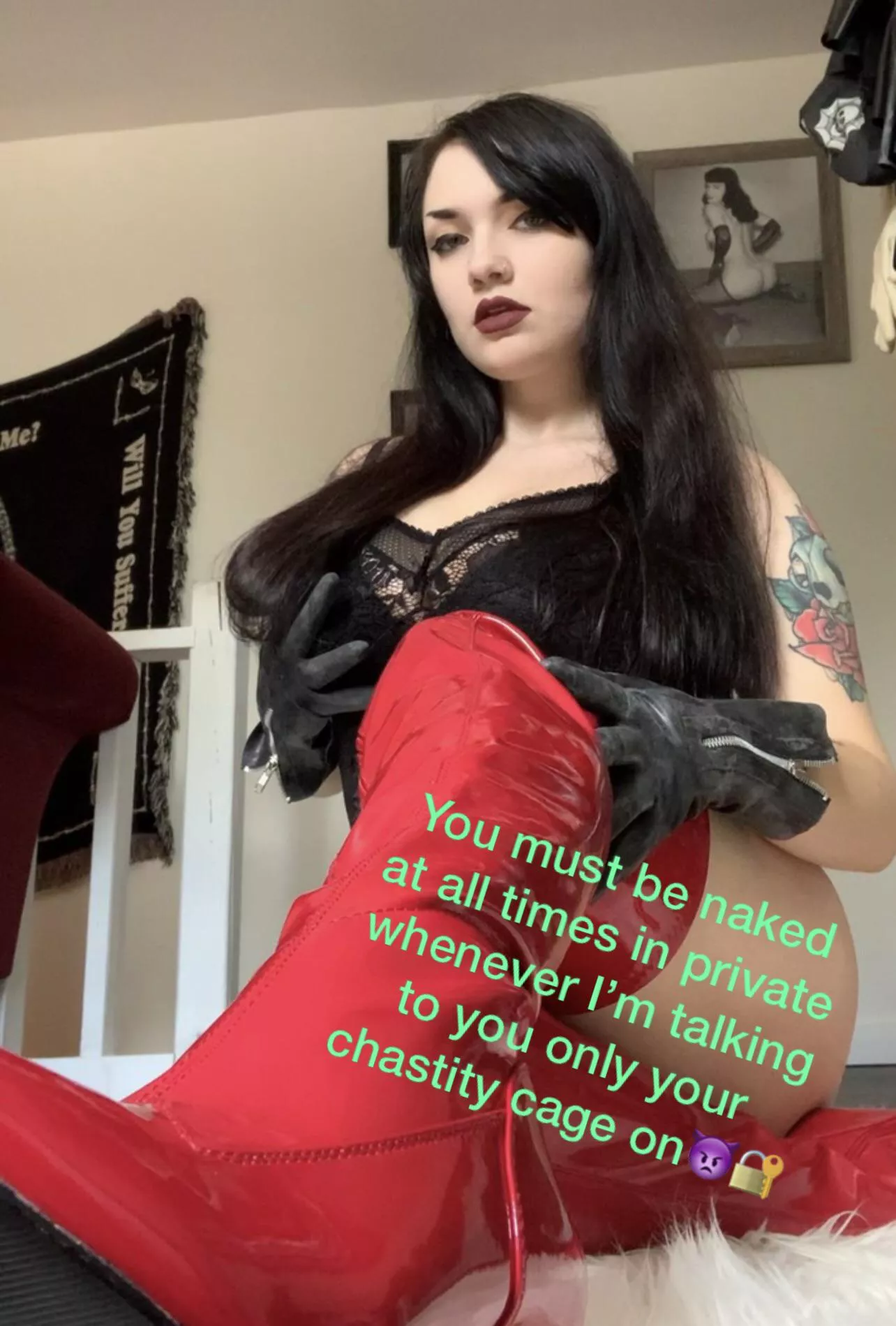 I’m gonna lock you up in chastity forever it’s written in the vows🔐 posted by Goddessjezebeth01