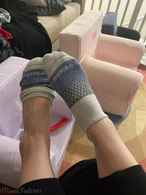 Milf (41F) socks half on (OC) by MamaFeet1981