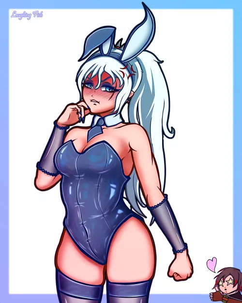 My attempt to draw Weiss (reluctantly) dressed as a bunny girl for her dolt [Laughing_Fish] by Laughing_Fish