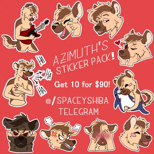 Azimuth's Telegram Stickers/Discord emotes! 10pk for $90, 5pk for $50 @/SpaceyShiba Twitter/Telegram by SpaceyShiba_