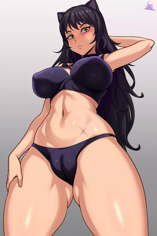 Blake Belladonna Underwear Only (JMG) [RWBY] by sequence_string