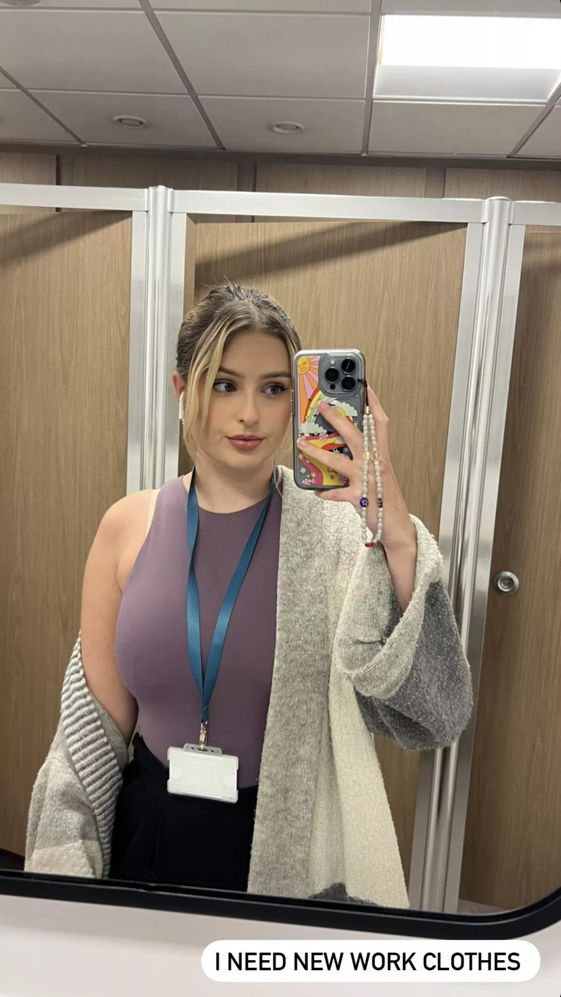 Covers her tits for work posted by Wideboy22