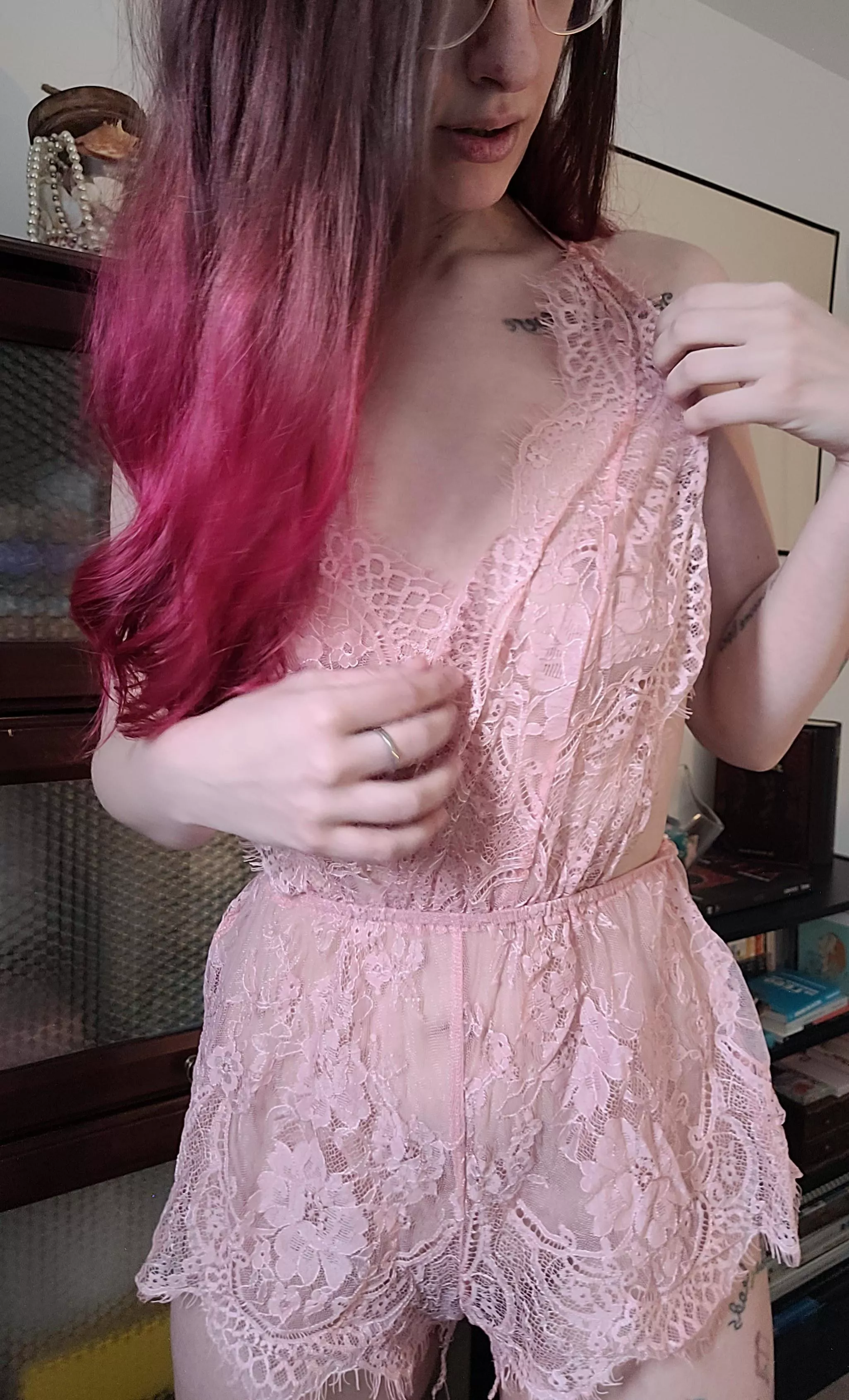 Just making sure my piercing doesn't get stuck in the lace [F] posted by lilliinwonderland