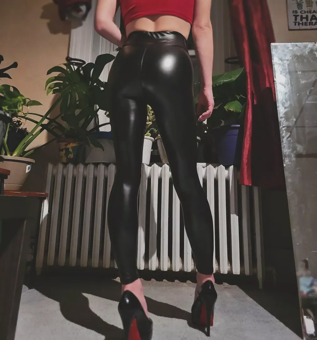 Leather Leggings & Red Bottom Heels posted by iliketosucculent