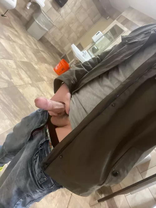 Letting it hang out in the Home Depot bathroom by l1ttledevil