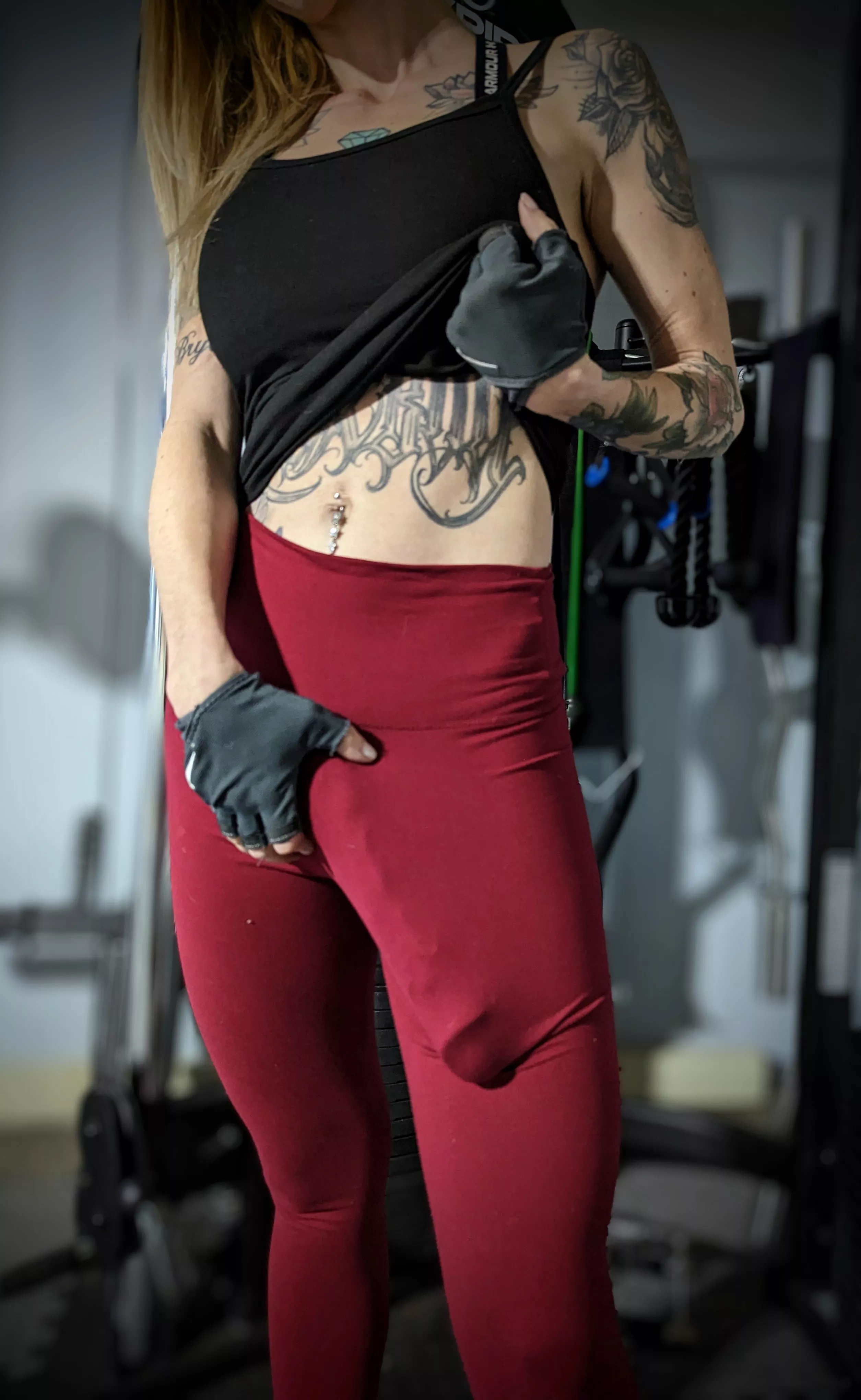 Mommy brings her own equipment to the gym posted by ourkinkycrusades