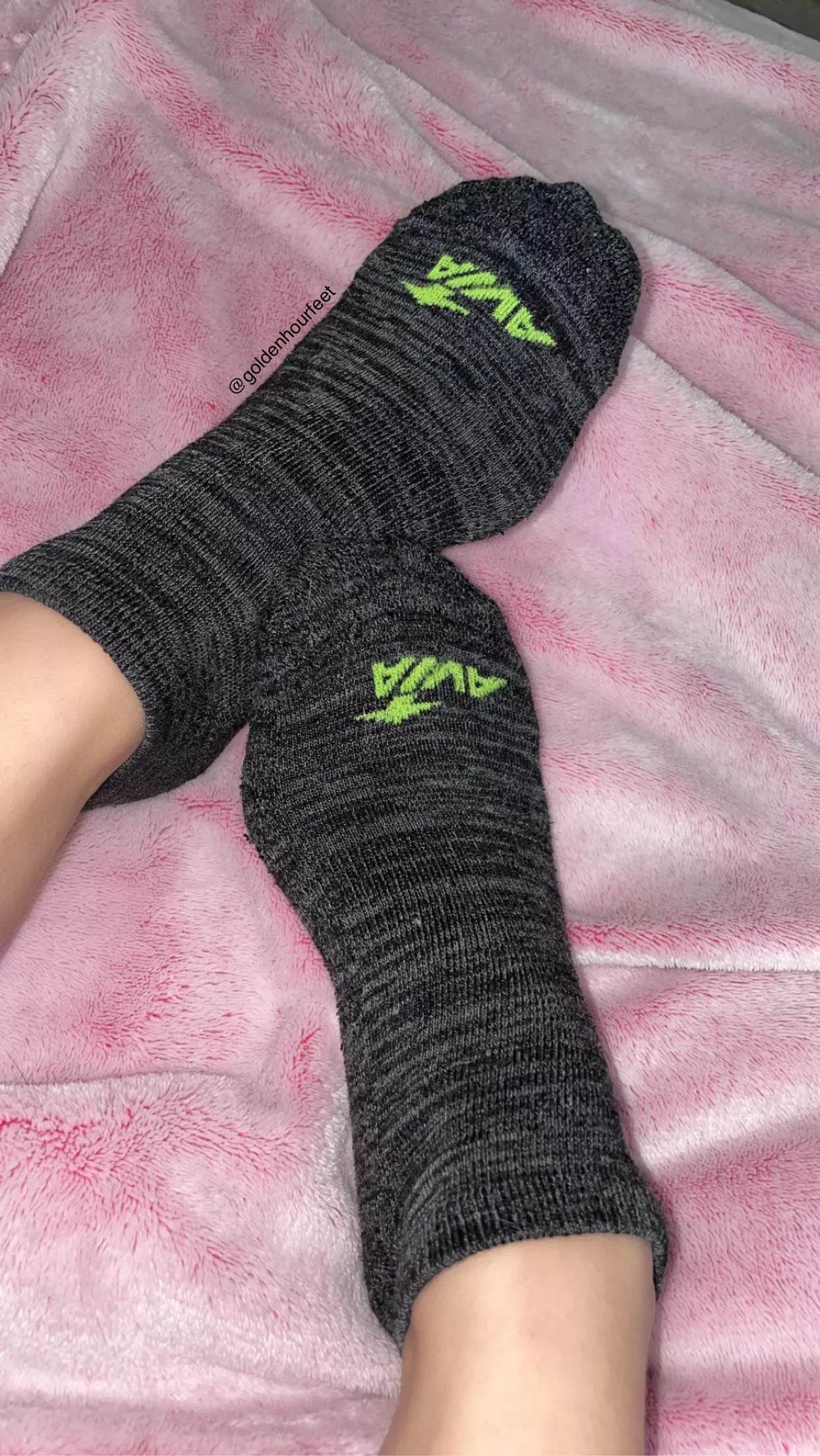 My black/gray socks are ready for a new home😈 posted by goldenhourfeet
