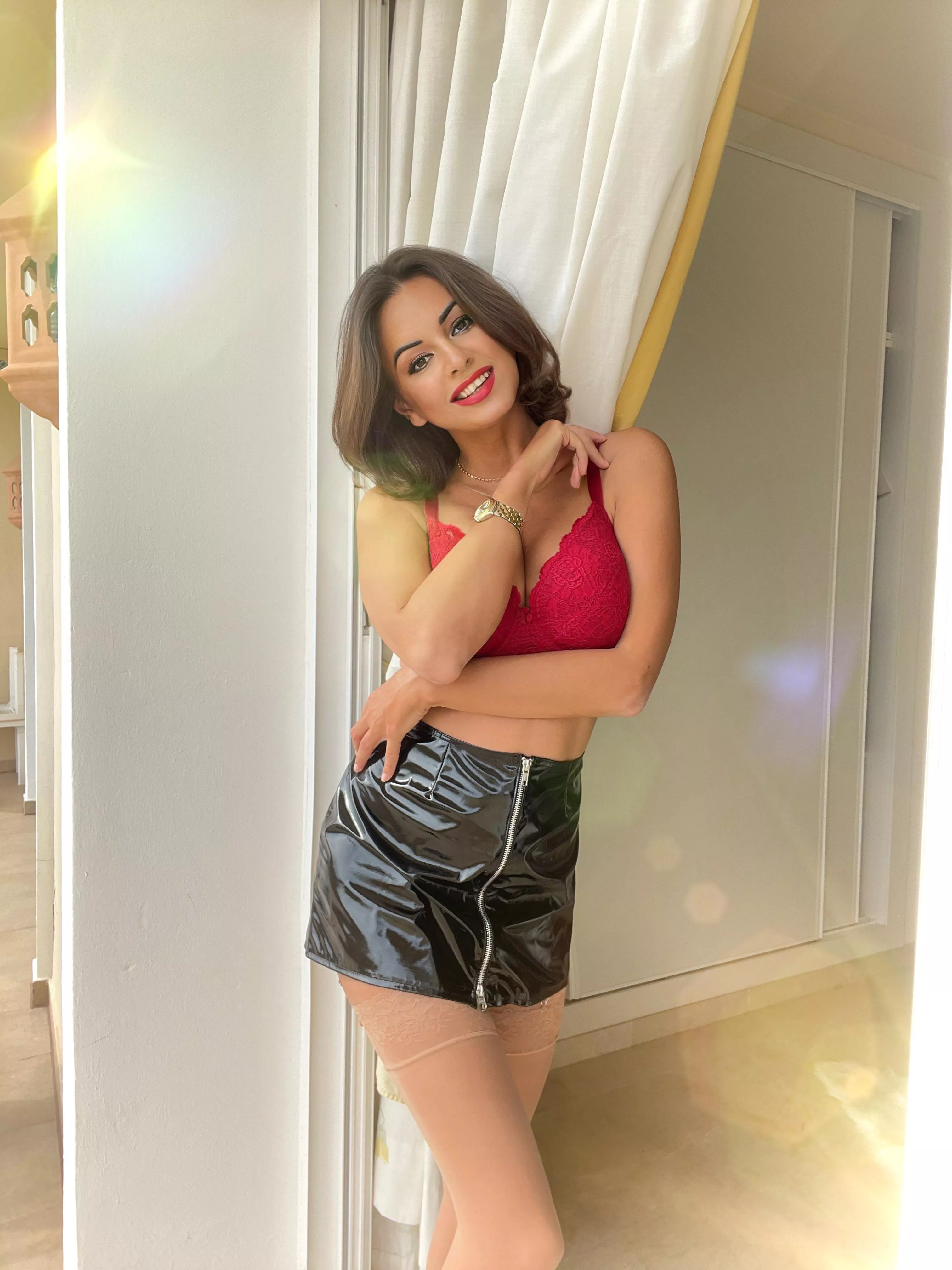 My lovely latex skirt and nude stockings posted by Tamara-Sunshine