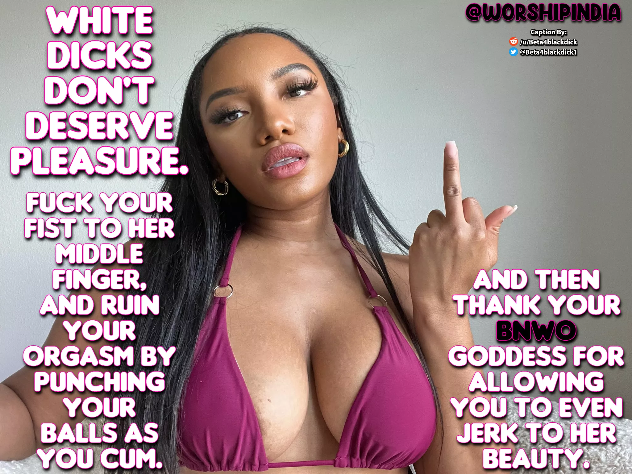 No pleasure for whitebois. posted by beta4blackdick