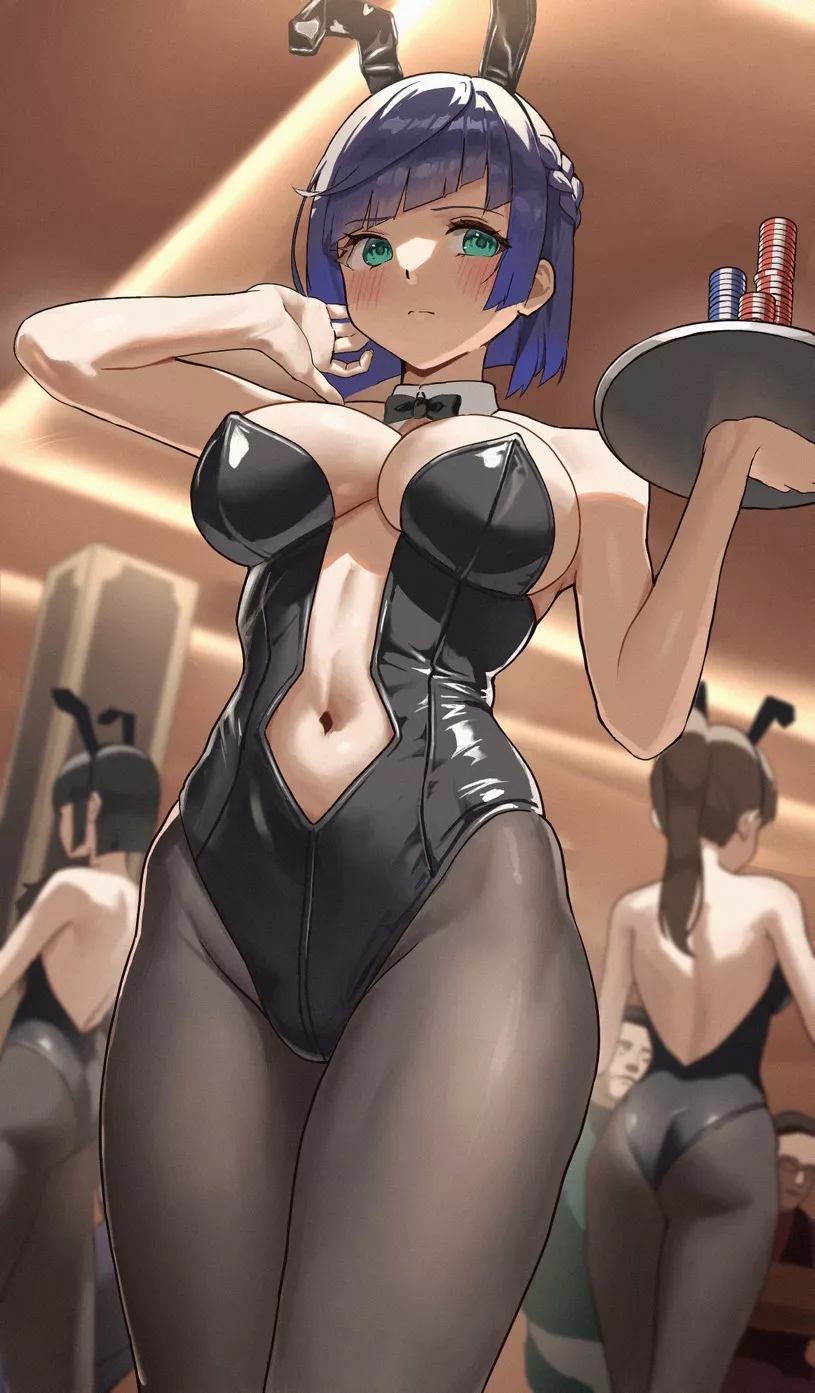 Yelan going undercover in an underground casino (Shiyorumone) posted by llamanatee