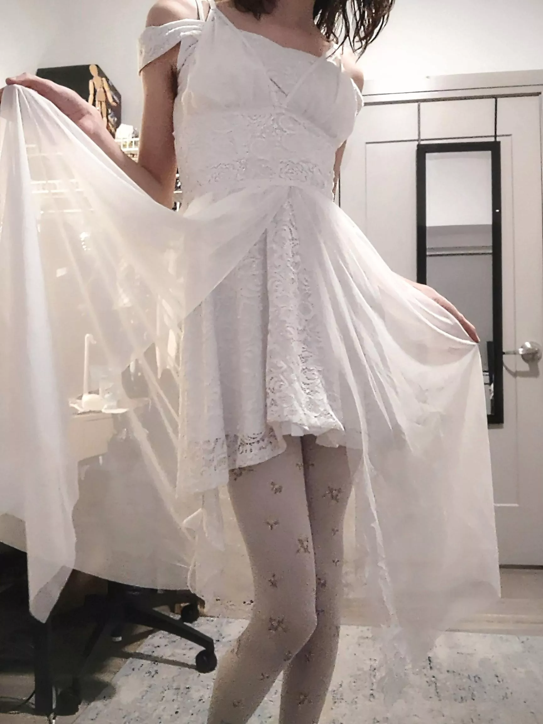 finally putting these white flower tights to good use XP posted by Uh_Prolly