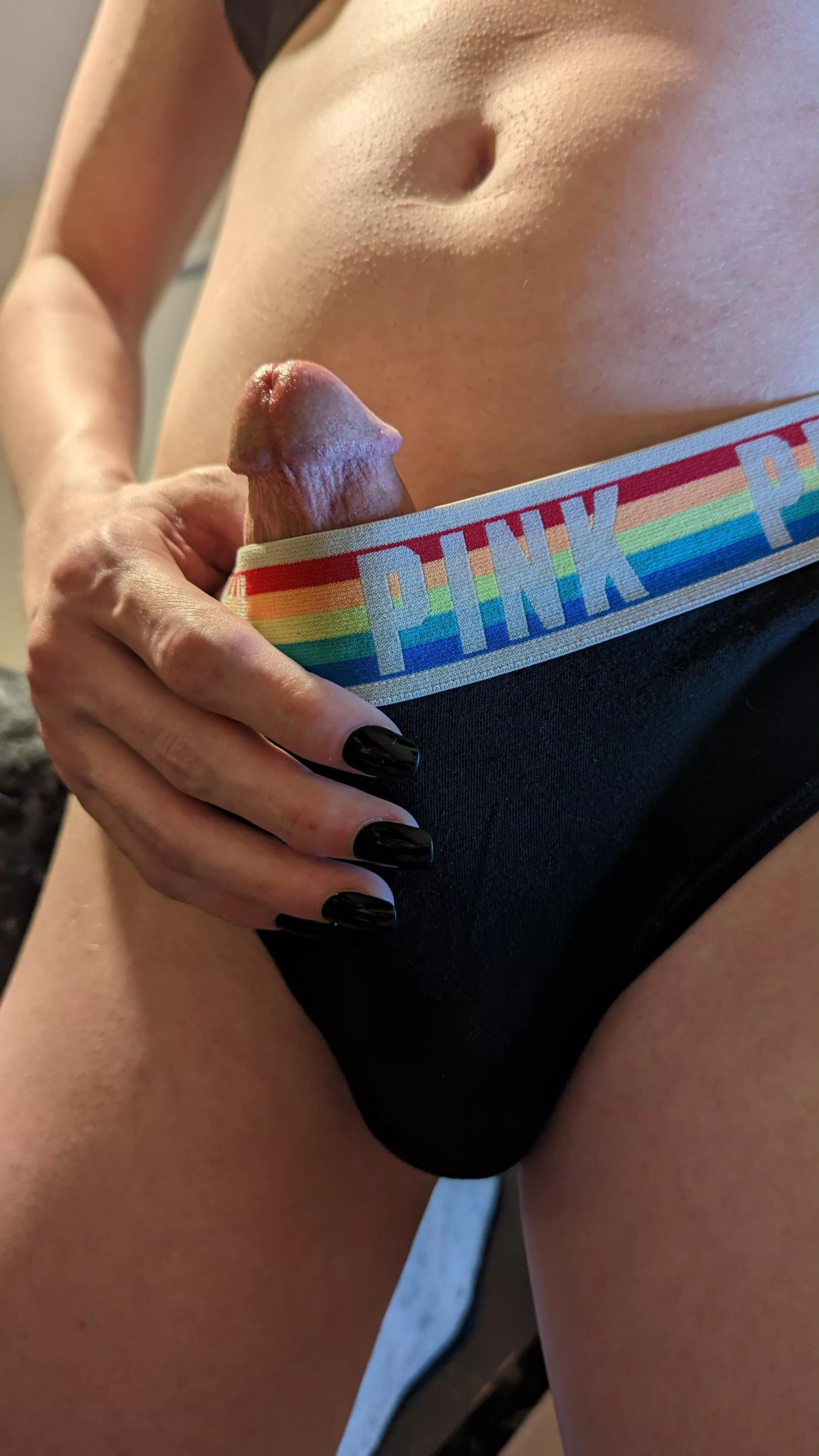 I hope you don't mind my girl dick poking out ❤️ posted by Valwinters