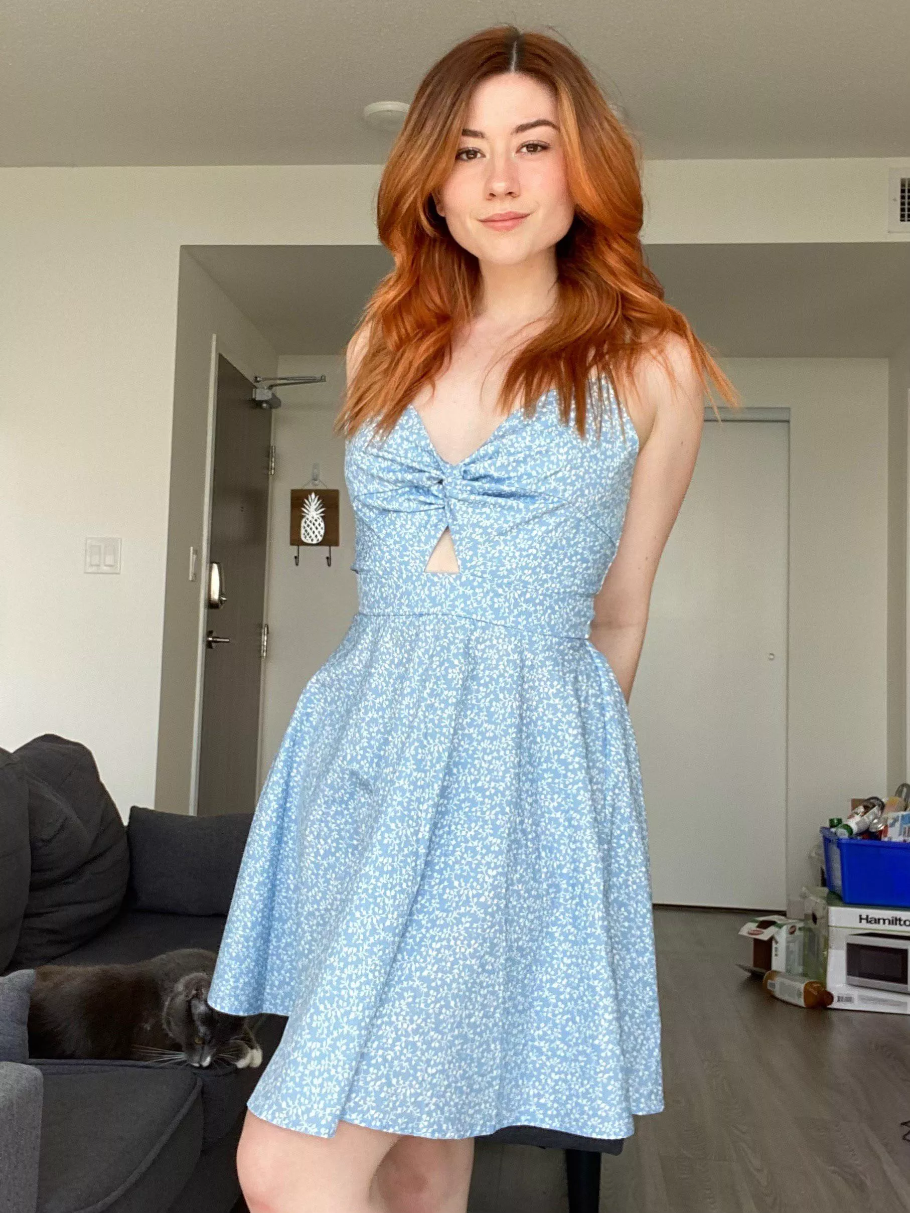 I love the way this blue dress looks against my hair! [F] posted by KatieKat1999x