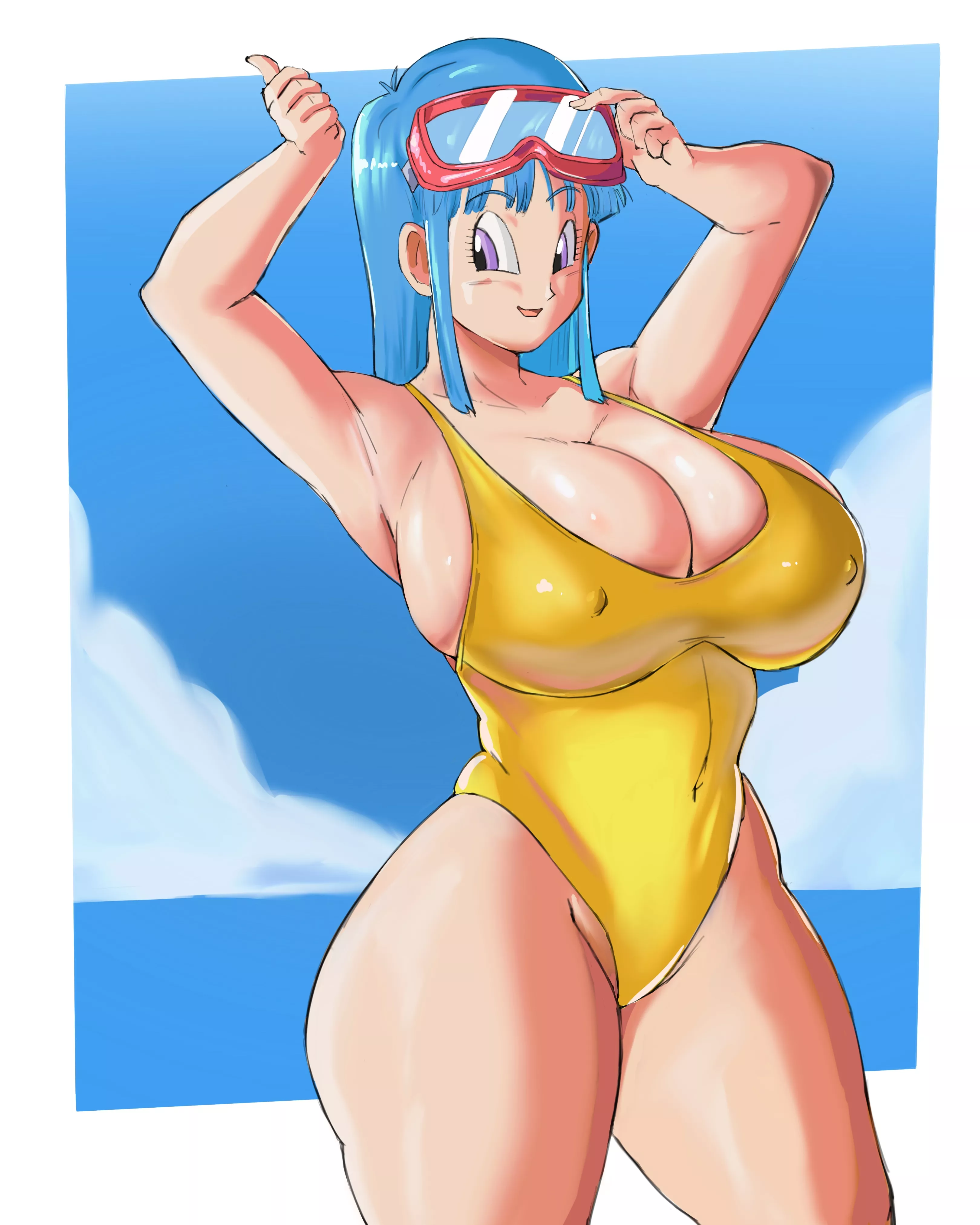 Maron Swimsuit Lewd Body (Panarandom) [Dragonball] posted by sequence_string