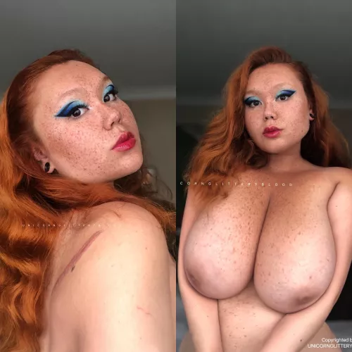 [OC] my face vs my boobs. Which do you prefer by Unicornglitteryblood