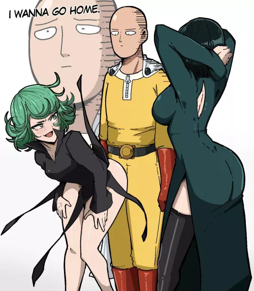 Tatsumaki and Fubuki try to seduce Saitama [One-Punch Man] (Mark Gavatino) by DownyLivesMatter