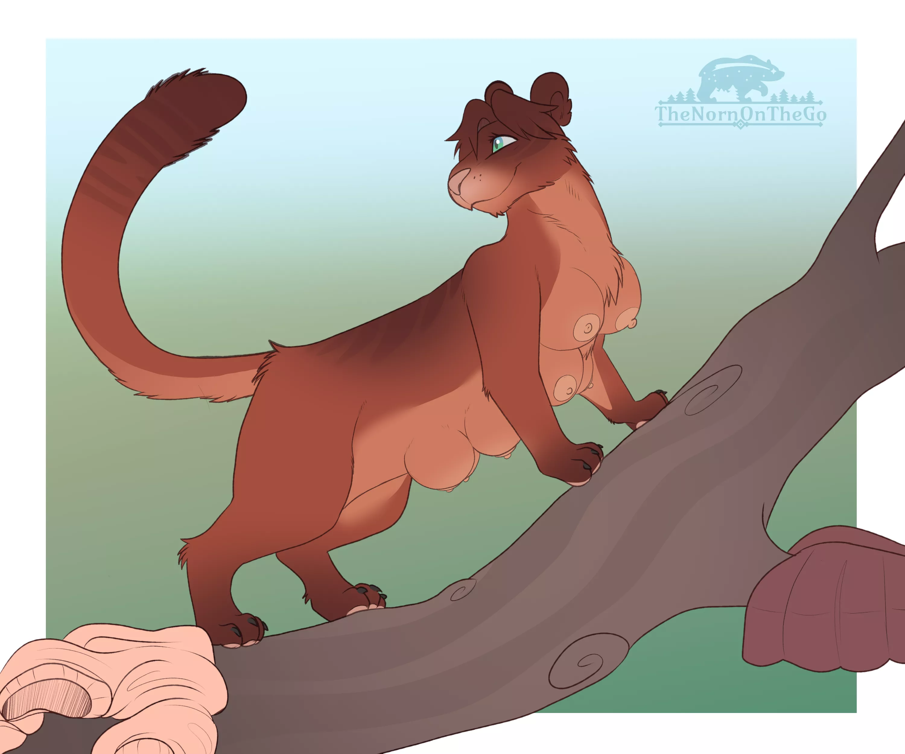 Branching Out by TheNornOnTheGo (Human F -> Cougar, Busty Feral, Multibreast, Willing TF) posted by Salisha_the_Mascot