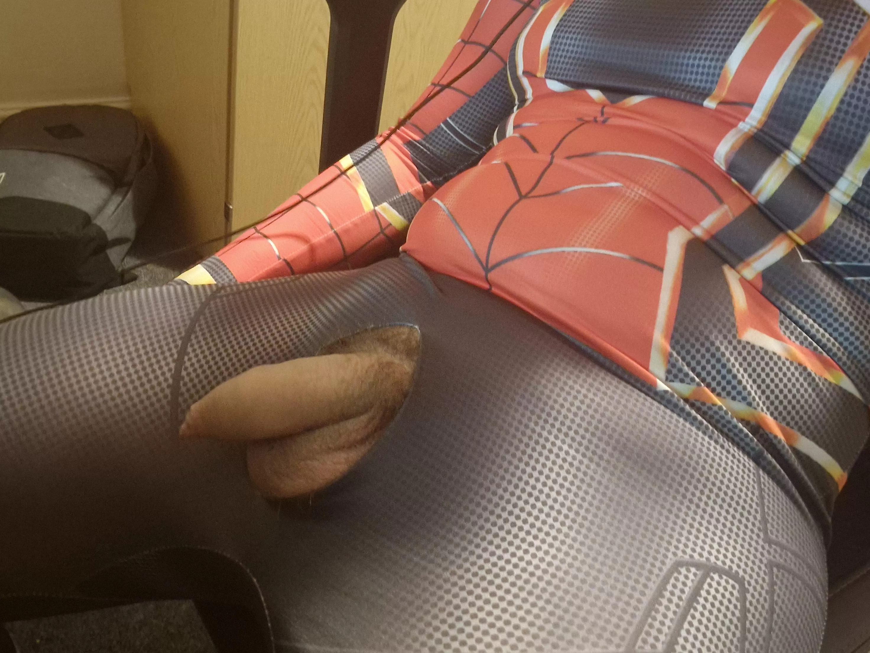 Cut a hole in y spidey suit dedicated to my softie posted by SmexySpidey1