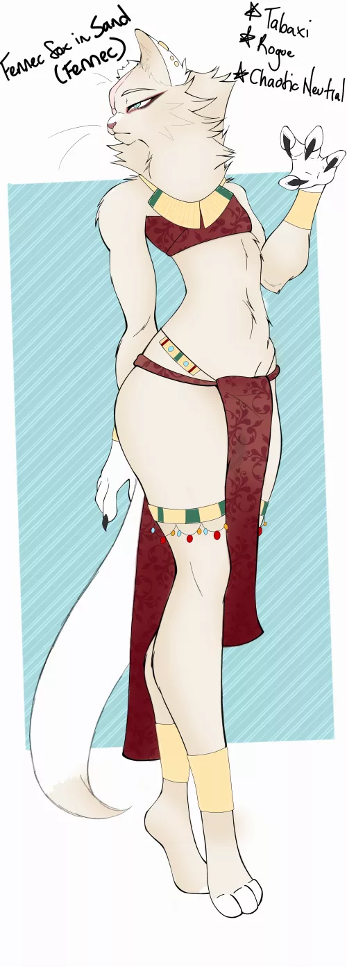 Fennec the Tabaxi (my first dnd character!) (Art by me!) by AkKik-Maujaq