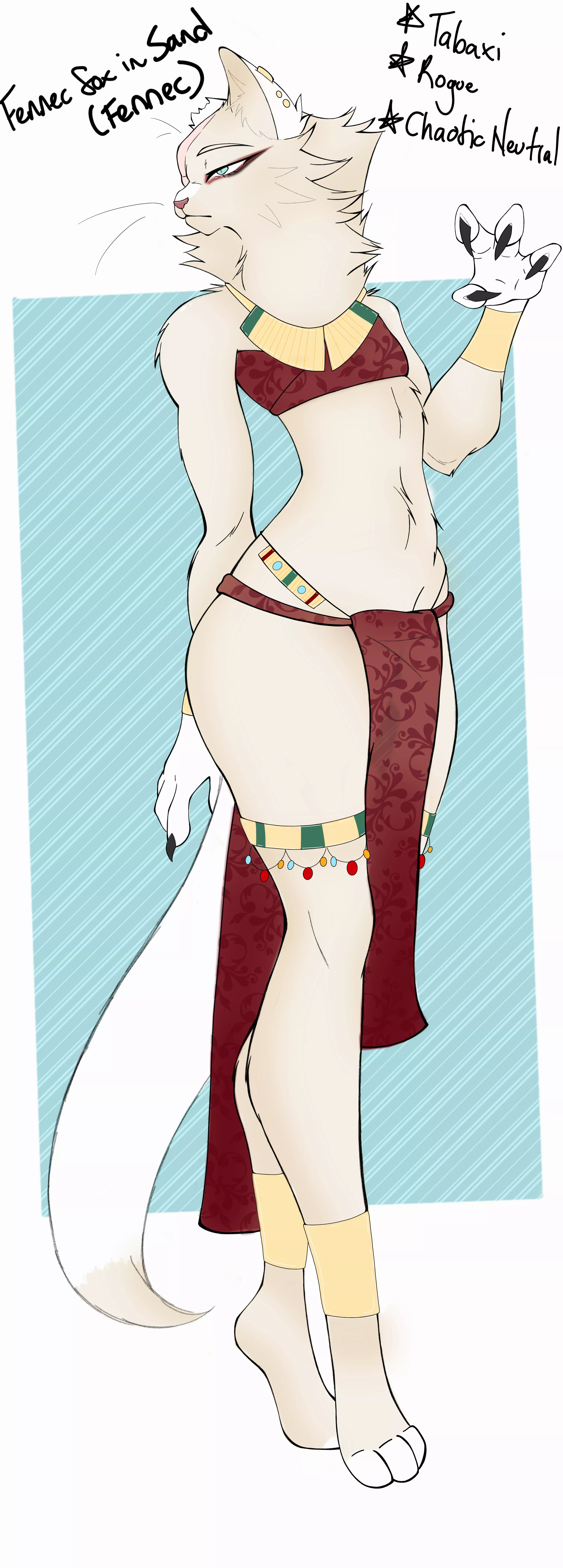 Fennec the Tabaxi (my first dnd character!) (Art by me!) posted by AkKik-Maujaq